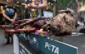 Vegāni Sidnejā grilē “suni” uz ielas, lai protestētu pret gaļas ēšanu Vegāni Sidnejā grilē “suni” uz ielas, lai protestētu pret gaļas ēšanu