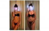 Smieklu deva – komiķe atdarina slavenību fotogrāfijas Smieklu deva – komiķe atdarina slavenību fotogrāfijas