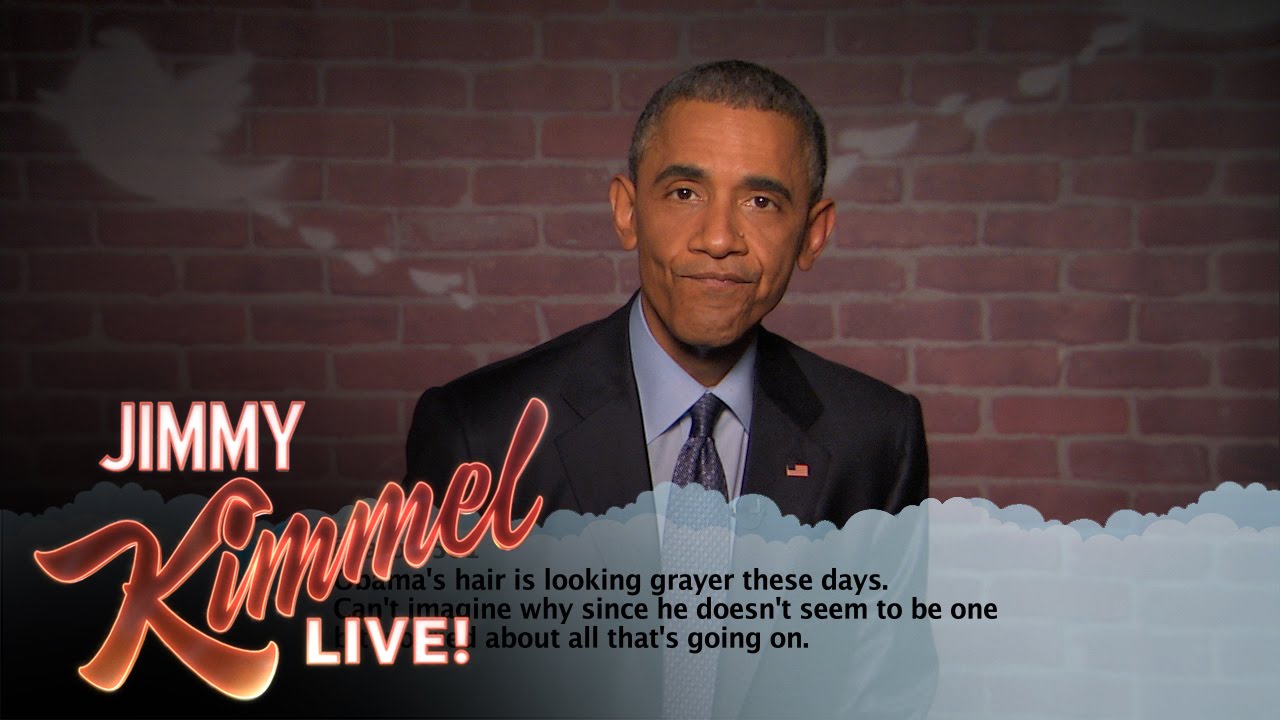 VIDEO: ASV prezidents Obama lasa tvītus par sevi! (Mean Tweets – President Obama Edition)