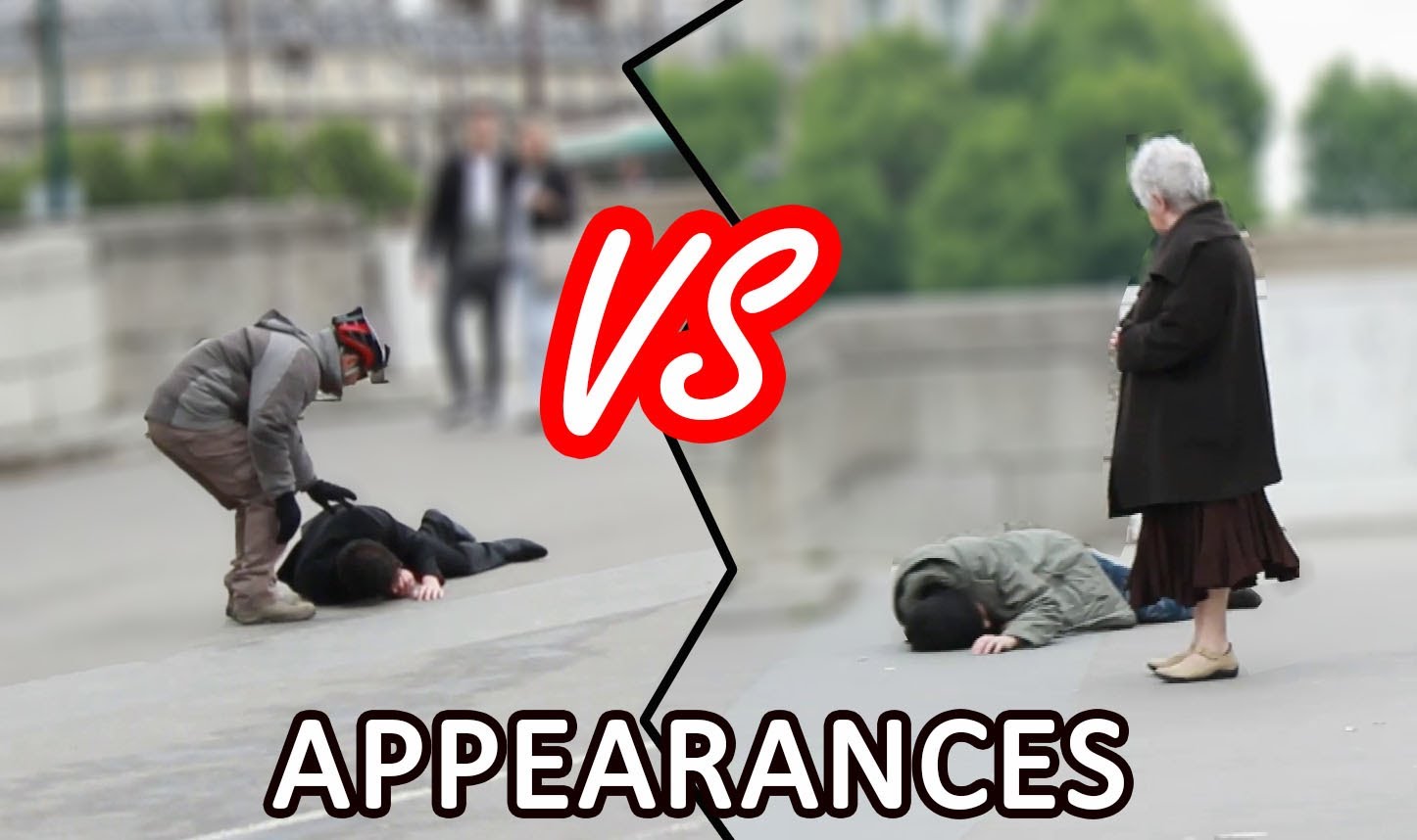 VIDEO: Bezpajumtnieks vs uzņēmējs. Abiem kļūst slikti. Bet cilvēki palīdz tikai vienam.. (Le poids des apparences | The importance of appearances experiment)