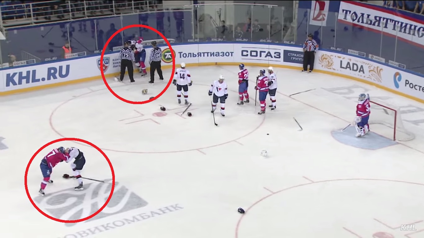VIDEO: “Lada” hokejisti aizstāv Edgaru Masaļski un pamatīgi izkaujas masu kautiņā uz ledus!