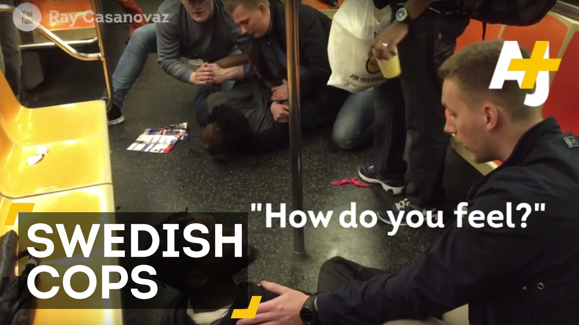 VIDEO: Atvaļinājumā esoši zviedru policisti pārtrauc kautiņu metro. Amerikāņi gatavi viņus ņemt darbā..