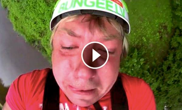 VIDEO: Necenzēts video! Kā Uldis izleca ar gumiju no Siguldas vagoniņa!