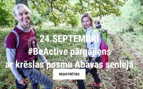 Sākusies reģistrēšanās #BeActive Pārgājienam Abavas senlejā 24. septembrī